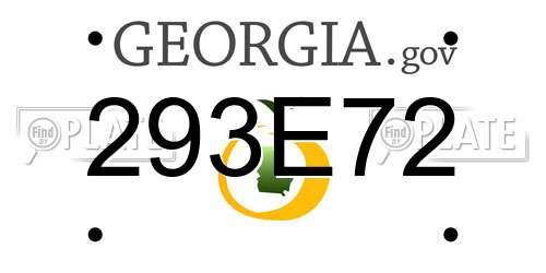 293E72 Georgia License Plate