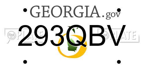 293QBV Georgia License Plate
