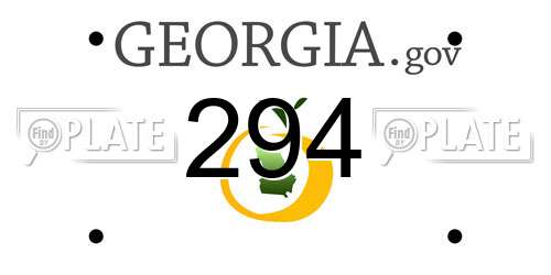 294 Georgia License Plate
