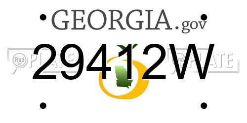 29412W Georgia License Plate