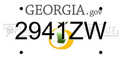 2941ZW Georgia License Plate