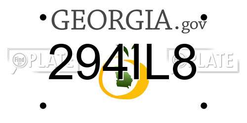 294IL8 Georgia License Plate