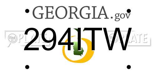 294ITW Georgia License Plate