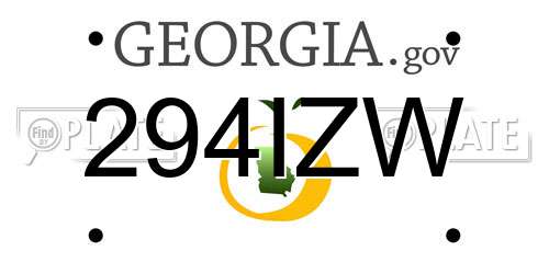 294IZW Georgia License Plate