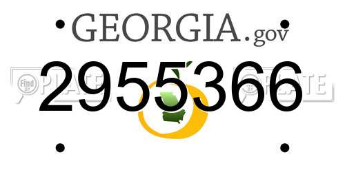 2955366 Georgia License Plate
