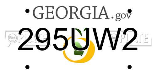 295UW2 Georgia License Plate
