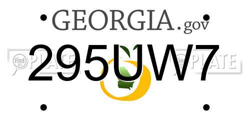 295UW7 Georgia License Plate