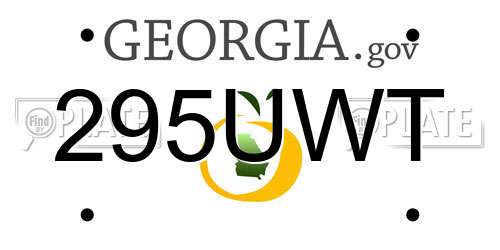 295UWT Georgia License Plate