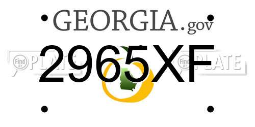 2965XF Georgia License Plate