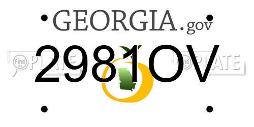 2981OV Georgia License Plate