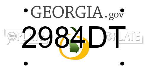 2984DT Georgia License Plate