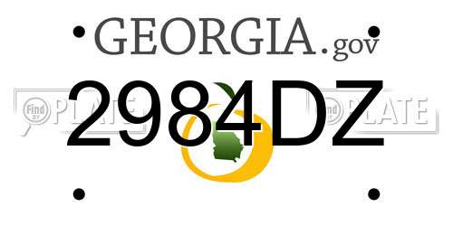2984DZ Georgia License Plate
