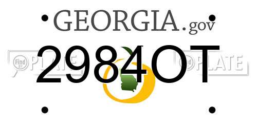 2984OT Georgia License Plate