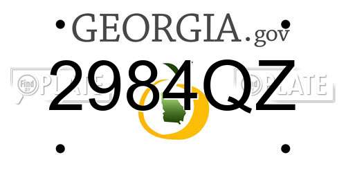 2984QZ Georgia License Plate