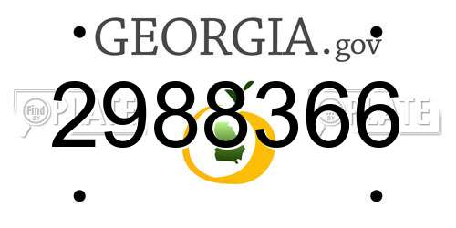 2988366 Georgia License Plate