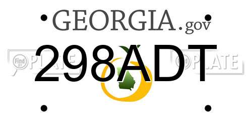 298ADT Georgia License Plate