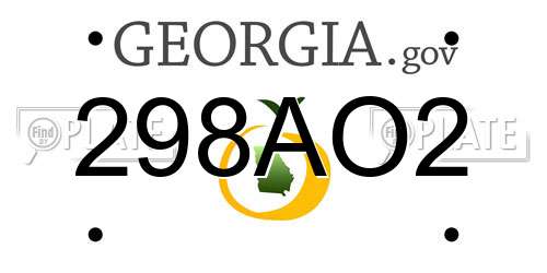 298AO2 Georgia License Plate