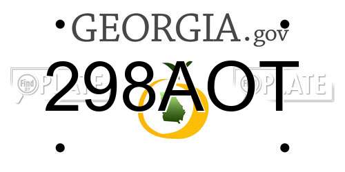 298AOT Georgia License Plate