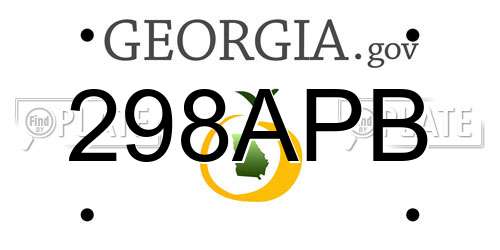 298APB Georgia License Plate