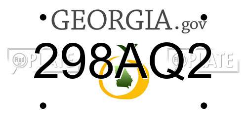 298AQ2 Georgia License Plate