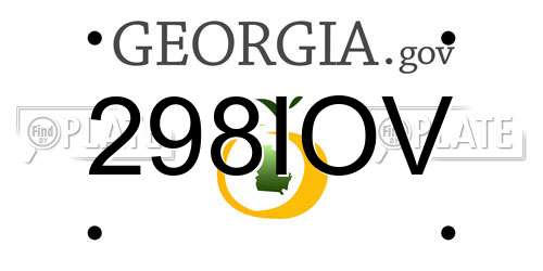 298IOV Georgia License Plate