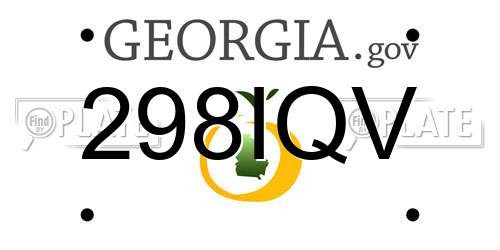 298IQV Georgia License Plate