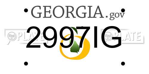 2997IG Georgia License Plate