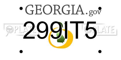 299IT5 Georgia License Plate