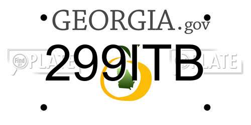 299ITB Georgia License Plate