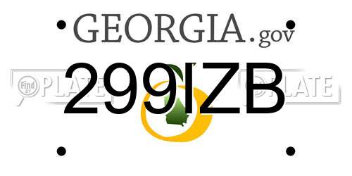 299IZB Georgia License Plate