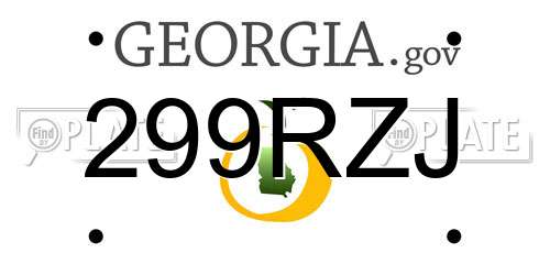 299RZJ Georgia License Plate