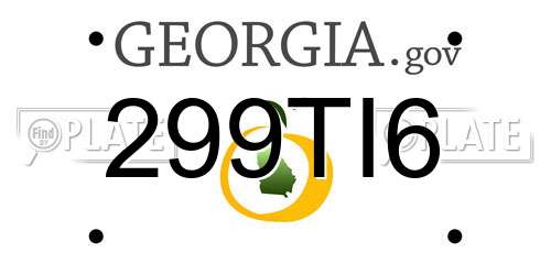 299TI6 Georgia License Plate