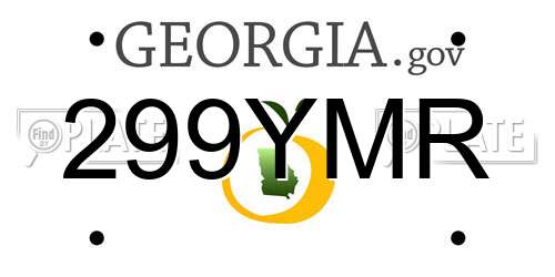 299YMR Georgia License Plate