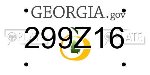 299Z16 Georgia License Plate