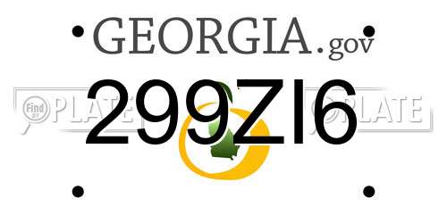 299ZI6 Georgia License Plate