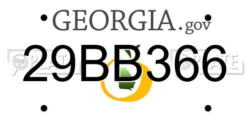 29BB366 Georgia License Plate