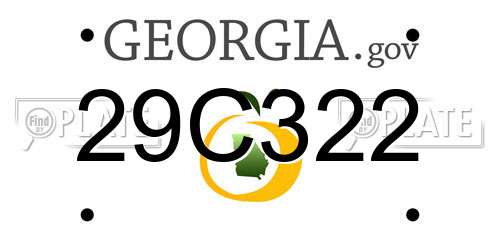 29C322 Georgia License Plate