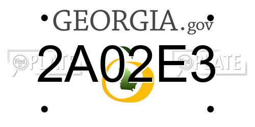 2A02E3 Georgia License Plate