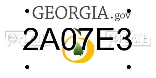 2A07E3 Georgia License Plate