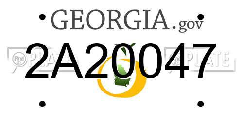 2A20047 Georgia License Plate