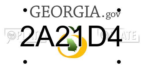 2A21D4 Georgia License Plate