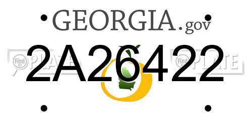 2A26422 Georgia License Plate