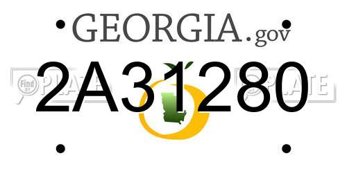 2A31280 Georgia License Plate