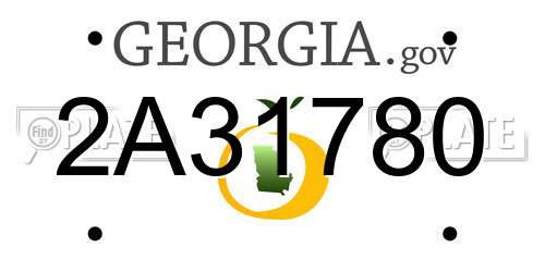 2A31780 Georgia License Plate
