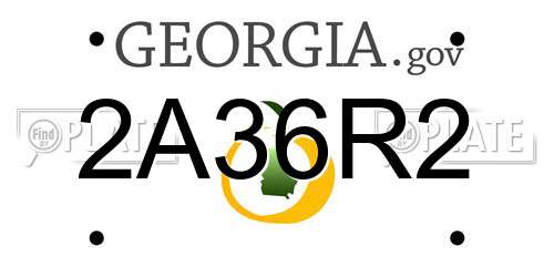 2A36R2 Georgia License Plate
