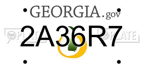 2A36R7 Georgia License Plate
