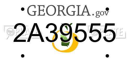 2A39555 Georgia License Plate