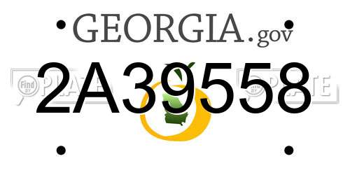 2A39558 Georgia License Plate