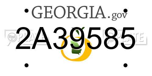 2A39585 Georgia License Plate