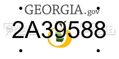 2A39588 Georgia License Plate